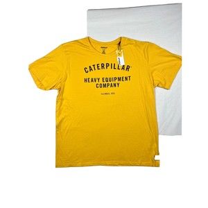 Caterpillar Mens YELLOW Short Sleeve Logo Tee XL